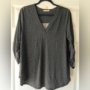 Black with white dots blouse from Beacon